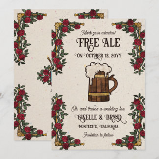 Free Ale Red Roses RPG Themed Wedding Save The Date