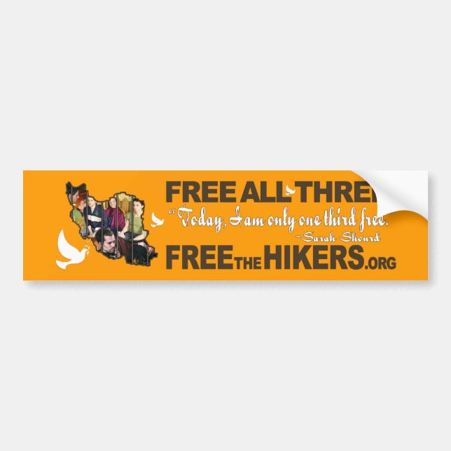 FREE ALL THREE Bumper Stickers (Front)