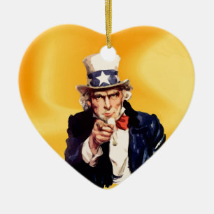 Free America Uncle Sam Ceramic Ornament