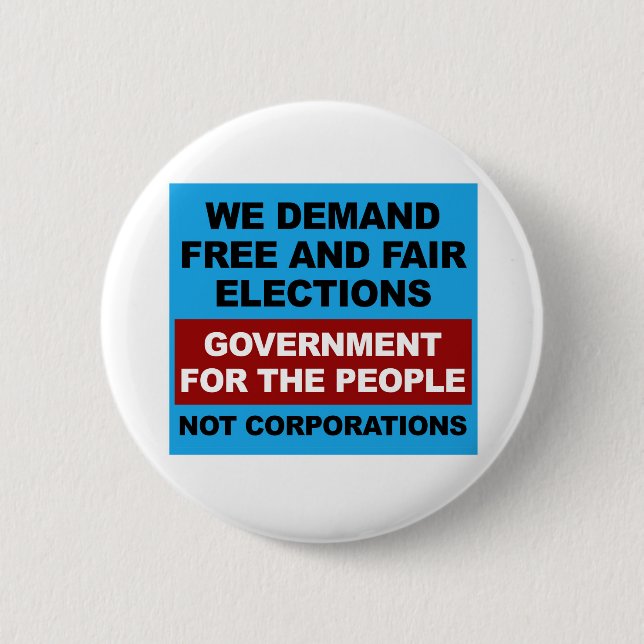 Free and Fair Elections 2 Inch Round Button (Front)