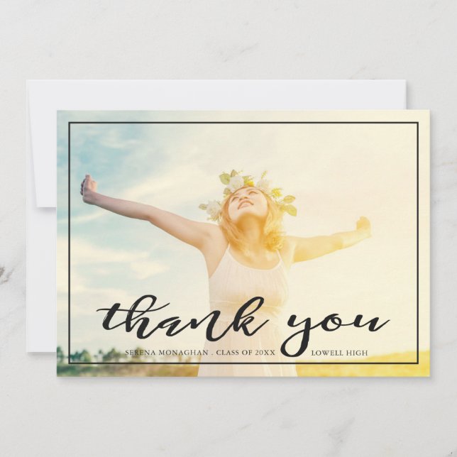 Free and Focused | Graduation Thank You | Dark (Front)
