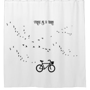 Free as a Bird Cycling Life Black and White Art