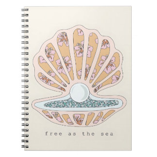 Free as the Sea Seashell Notebook