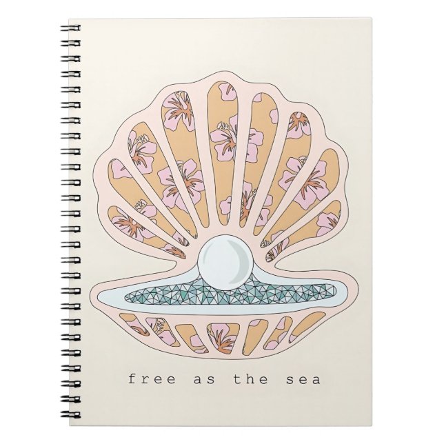 Free as the Sea Seashell Notebook (Front)