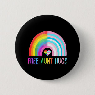 Free Aunt Hugs Gay Pride Lgbtq Lgbt Rainbow 2 Inch Round Button
