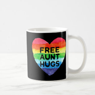 Free Aunt Hugs LGBT Flag Pride Awareness Month Rai Coffee Mug