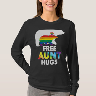 Free Aunt Hugs Rainbow Bear Lgbt Pride Gay Lesbian T-Shirt