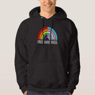 Free Aunt Hugs Rainbow Transgender Flag Lgbtq Gay Hoodie