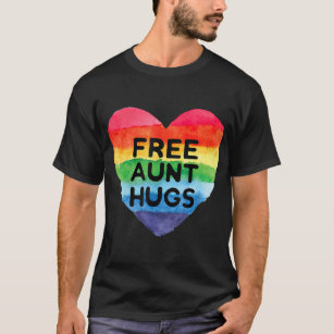 Free Aunt Hugs T Rainbow Pride LGB Gifts  T T-Shirt