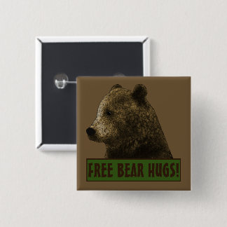 Free Bear Hugs Gay Bear 2 Inch Square Button