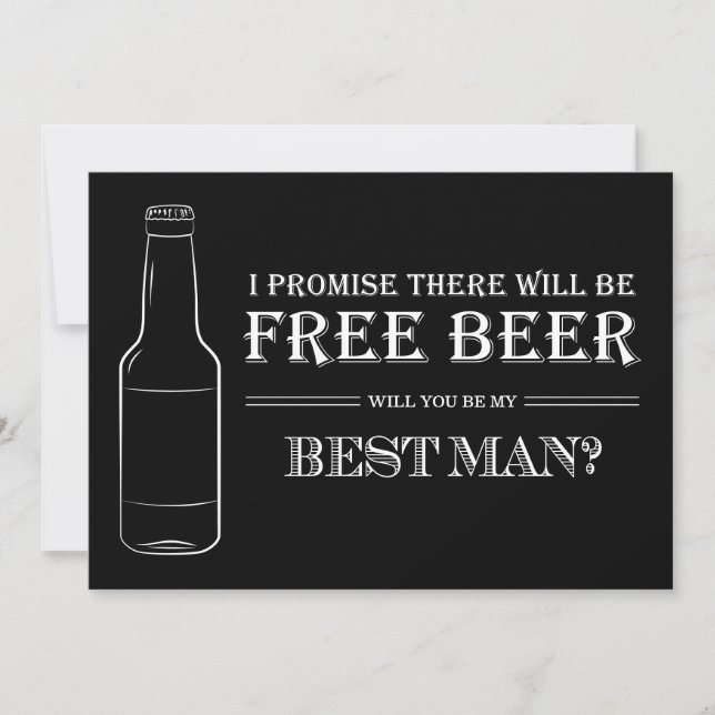 Free Beer Funny Best Man Groomsman Proposal (Front)
