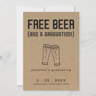 Free Beer Funny Graduation Save the Date Card