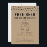 Free Beer Funny Reception Only Invitation<br><div class="desc">Free Beer (And We Got Married!) Funny invitation wording for a fun reception. The beer toast artwork is hand-drawn on a wonderfully rustic kraft background.
Coordinating RSVP, Details, Registry, Thank You cards and other items are available in the 'Rustic Brewery Line Art' Collection within my store.</div>