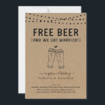 Free Beer Funny Reception Only Invitation<br><div class="desc">Free Beer (And We Got Married!)  Funny invitation wording for a fun reception.  The beer toast artwork is hand-drawn on a wonderfully rustic kraft background.

Coordinating RSVP,  Details,  Registry,  Thank You cards and other items are available in the 'Rustic Brewery Line Art' Collection within my store.</div>