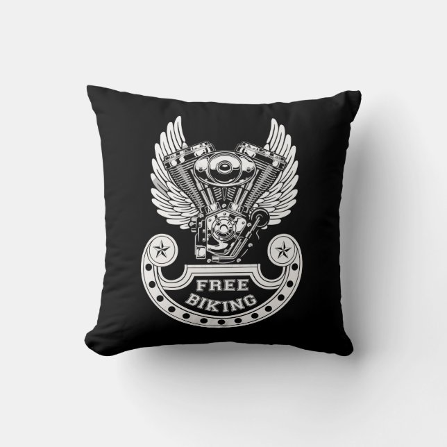 Free biking throw pillow (Front)