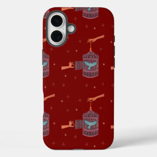 Free Bird Birdcage Folk Art Hands and Blue Bird iPhone 16 Plus Case