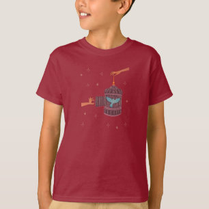 Free Bird Birdcage Folk Art Hands and Blue Bird T-Shirt