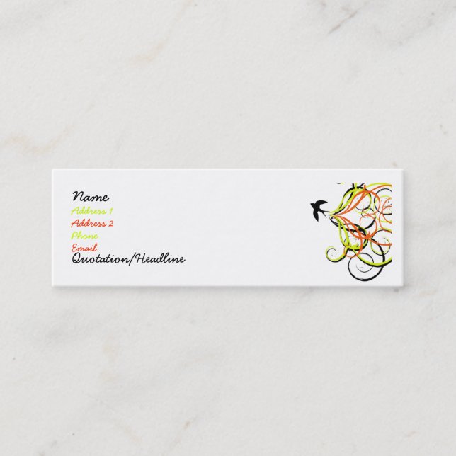 free bird mini business card (Front)