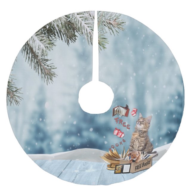 Free Books for Christmas Brushed Polyester Tree Skirt (Front)