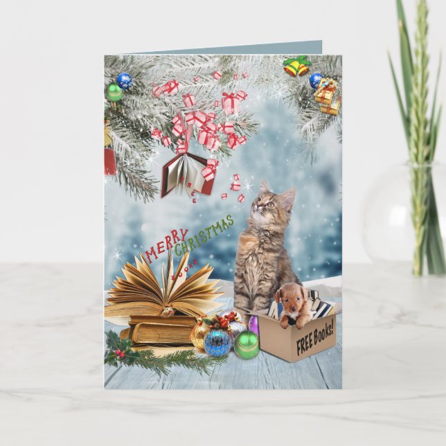 Free Books for Christmas Holiday Card (Front)