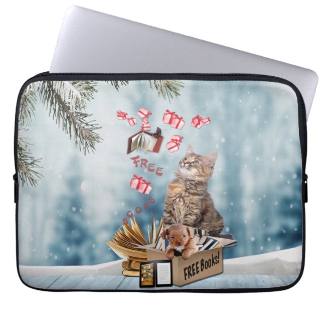 Free Books for Christmas Laptop Sleeve (Front)