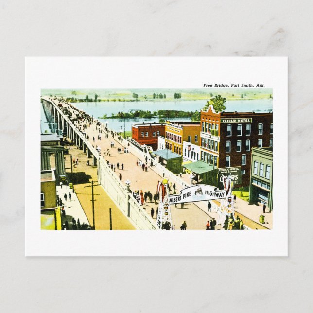 Free Bridge, Fort Smith, Arkansas. Postcard (Front)
