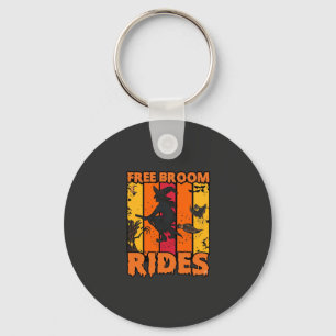 Free Broom Rides Halloween Flying Witch Ghost Bats Keychain