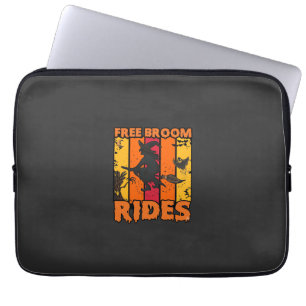 Free Broom Rides Halloween Flying Witch Ghost Bats Laptop Sleeve