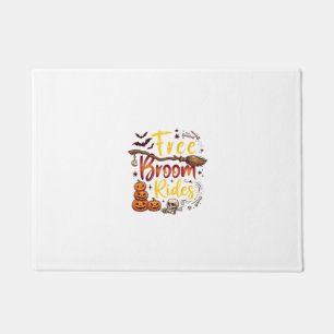 Free Broom Rides Halloween Pumpkins Skull Bats Bon Doormat