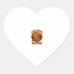 Free Broom Rides Halloween Skeleton Pumpkin Orange Heart Sticker