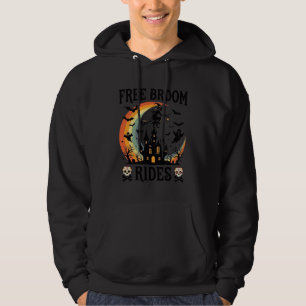 Free Broom Rides Halloween Witch Haunted Castle Sk Hoodie