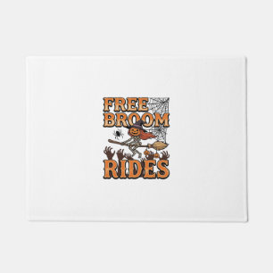 Free Broom Rides Halloween Witch Skeleton Design_1 Doormat