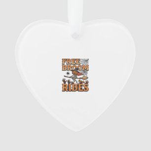 Free Broom Rides Halloween Witch Skeleton Design_1 Ornament