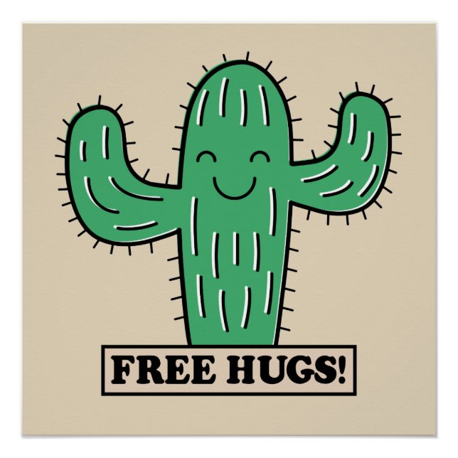 Free Cactus Hugs poster (Front)