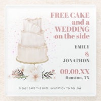 Free Cake Wedding On Side Pink Funny Save The Date