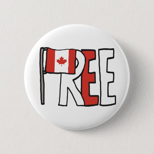Free Canada 2 Inch Round Button (Front)