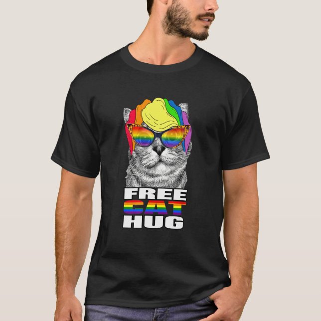 Free Cat Hug T-Shirt (Front)