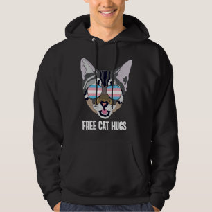 Free Cat Hugs  Cat Trans Pride Hoodie