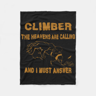 Free Climber Cragsman Rock Climbing Mountaineer Fleece Blanket