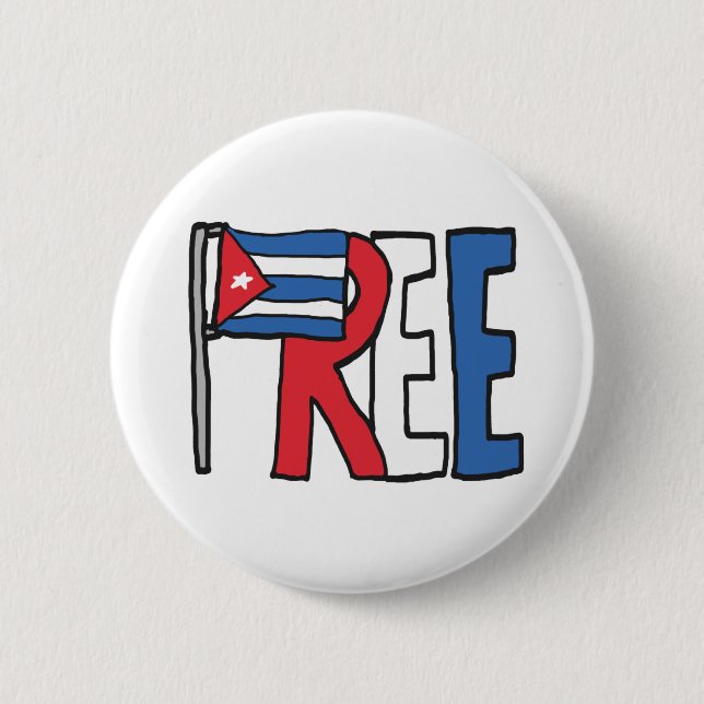 Free Cuba 2 Inch Round Button (Front)