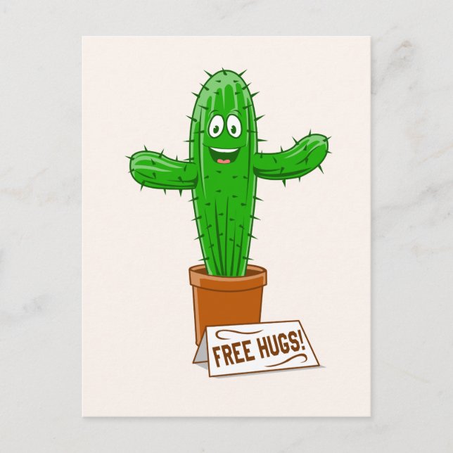 Free Cuctus Hugs Funny  Postcard (Front)