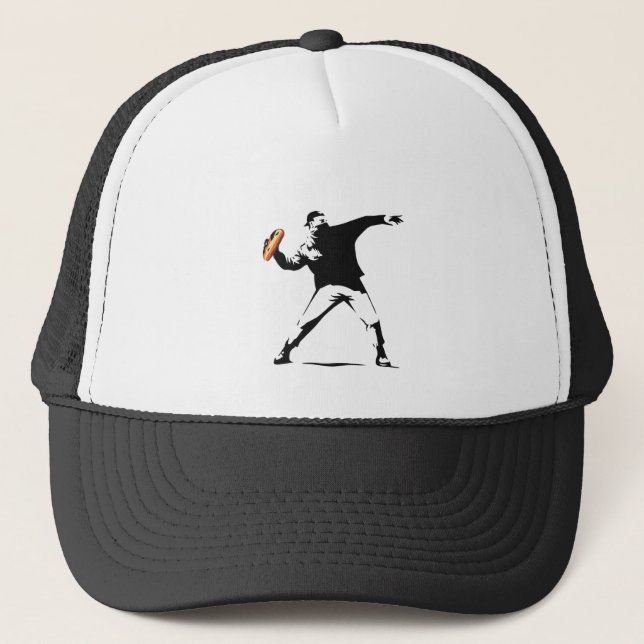 Free D.C. Sandwich Guy – Bold Street Art Protest D Trucker Hat (Front)