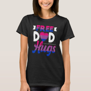Free Dad Hugs Bisexual Flag Bisexuality Pride Day  T-Shirt