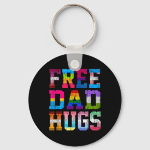 Free Dad Hugs For Pride Month Lgbt Fathers Day Keychain
