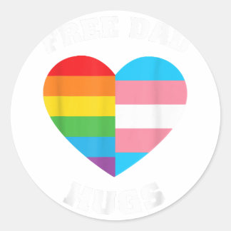 Free Dad Hugs - LGBT Pride  Classic Round Sticker