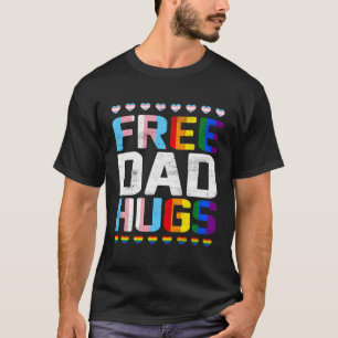 Free Dad Hugs Lgbt Rainbow Lgbtq Transgender Flag  T-Shirt