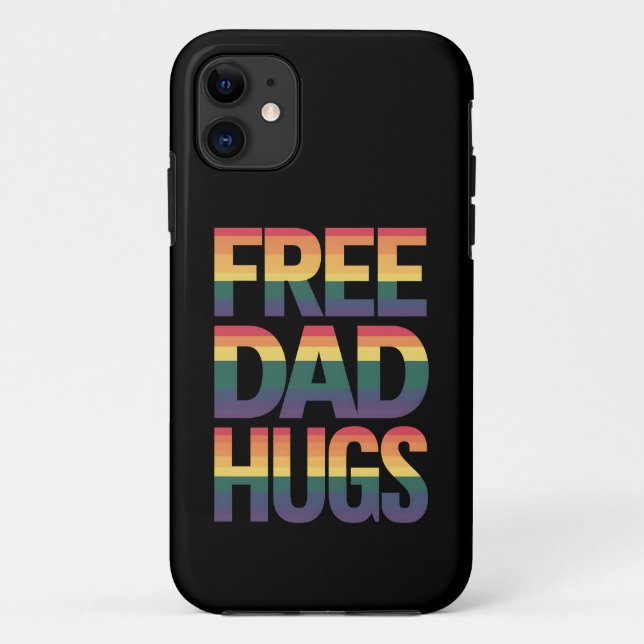 Free Dad Hugs LGBTQ Gay Pride Month Proud Ally Case-Mate iPhone Case (Back)