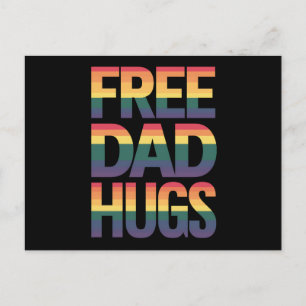 Free Dad Hugs LGBTQ Gay Pride Month Proud Ally Postcard