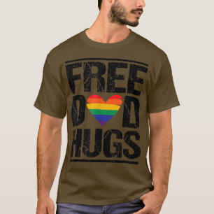 Free Dad Hugs LGBTQ Pride Stepfather Daddy Papa T-Shirt