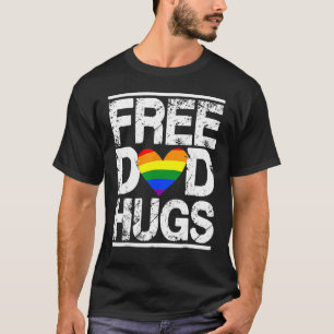 Free Dad Hugs Rainbow LGBT Pride Month Fathers Day T-Shirt